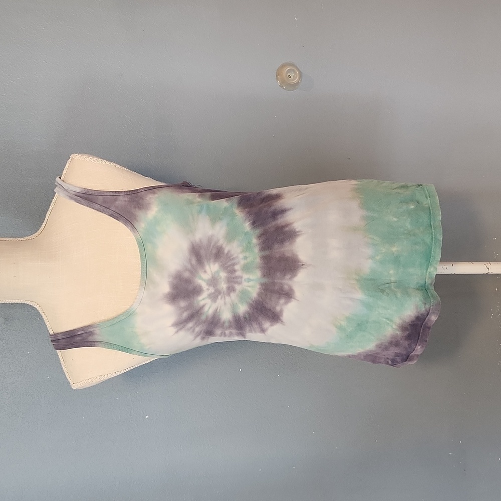 Vintage Stranded Y2K Tiedye Retro Punk Hippie Scoopneck Tunic Tank Top Festival